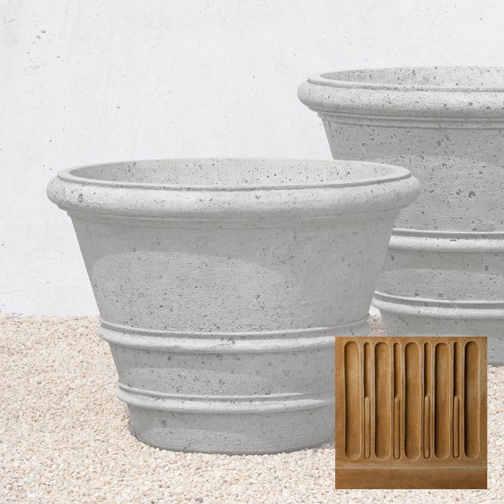 Textured Rolled Rim Planter, Large