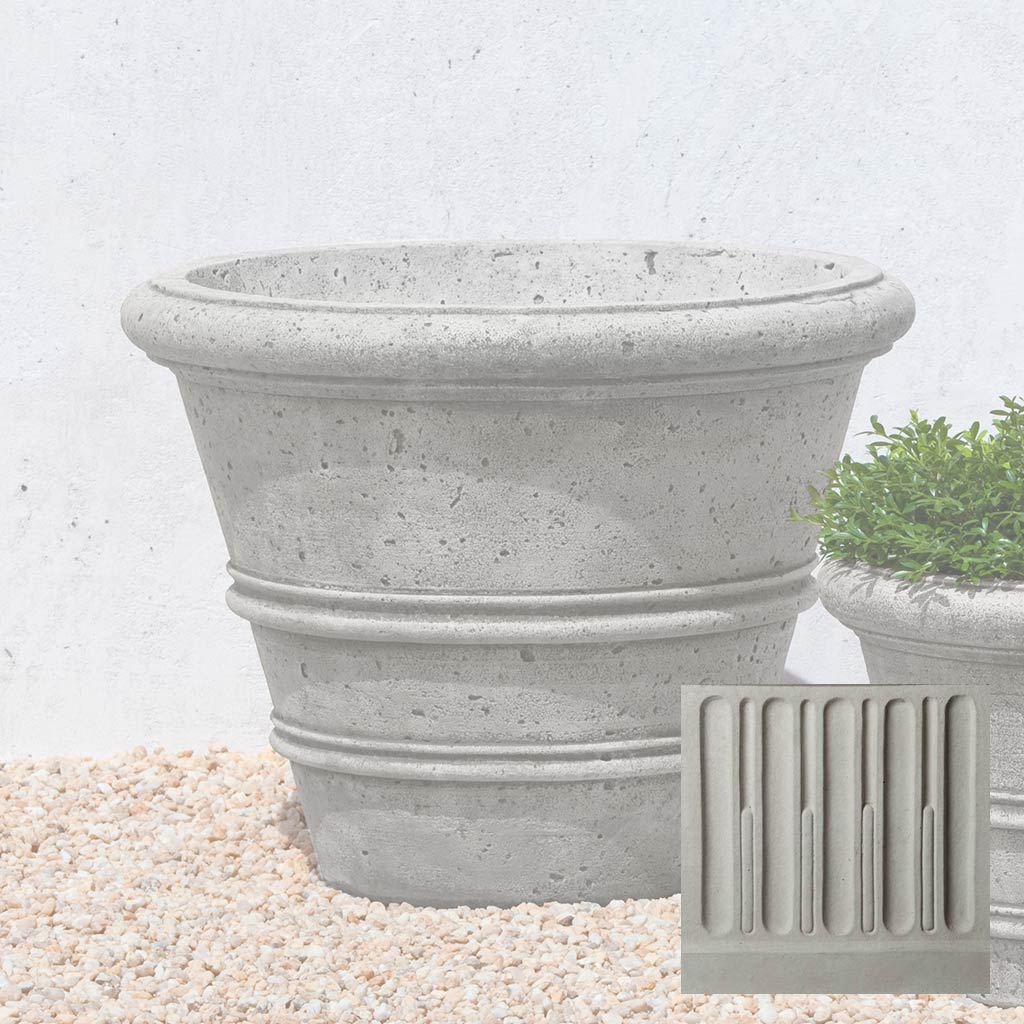 Textured Rolled Rim Planter, Medium