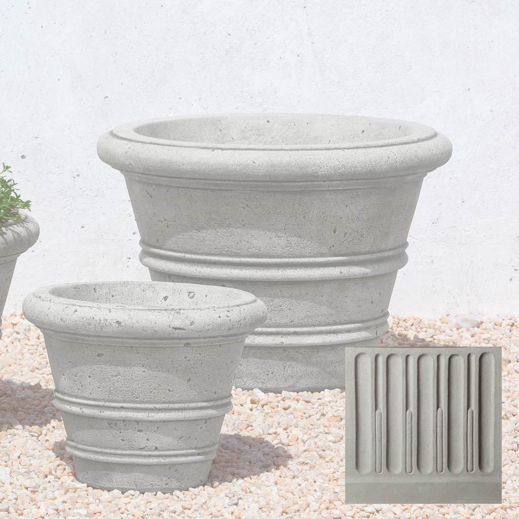 Textured Rolled Rim Planter, Medium