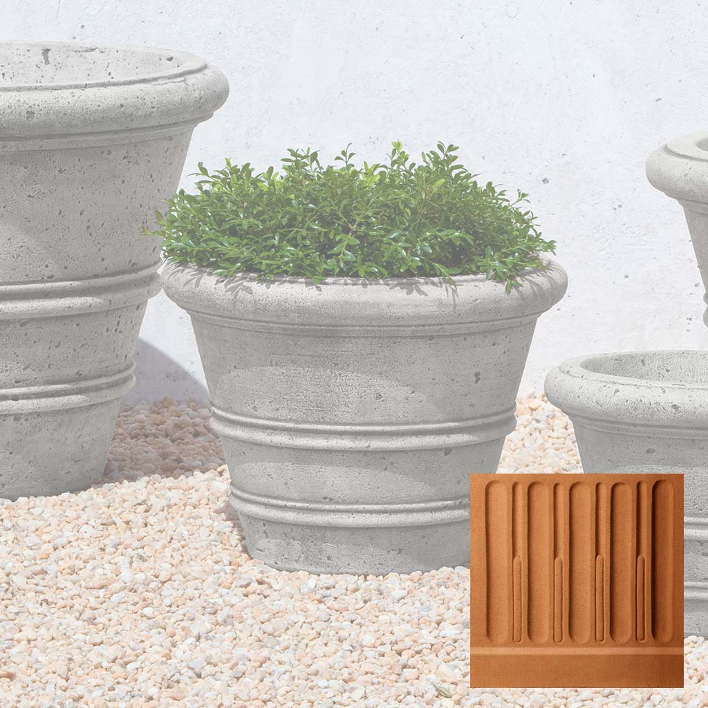 Textured Rolled Rim Planter, Medium