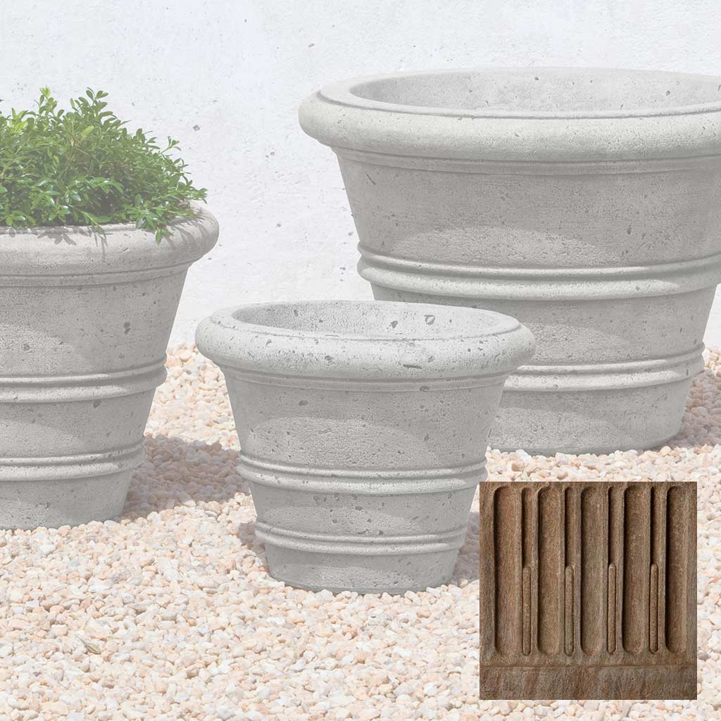 Textured Rolled Rim Planter, Medium