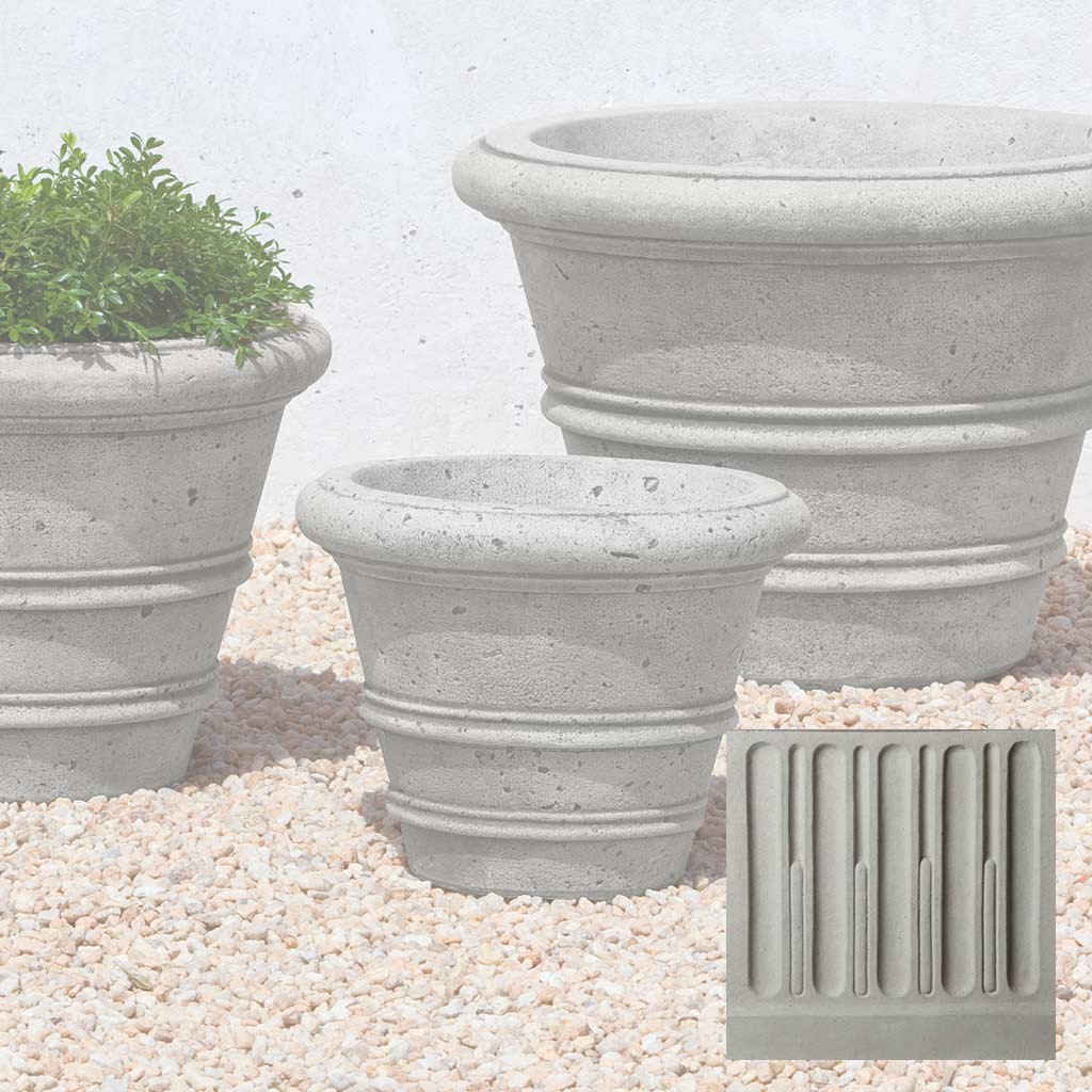 Textured Rolled Rim Planter, Medium