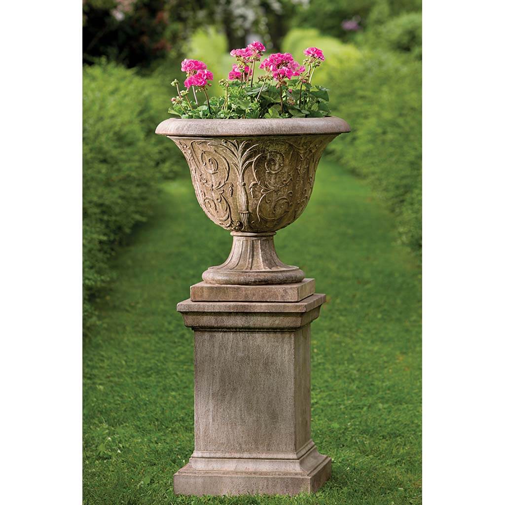 plant pot pedestal stand Campania Palais Arabesque Urn with Pedestal - PPD-609