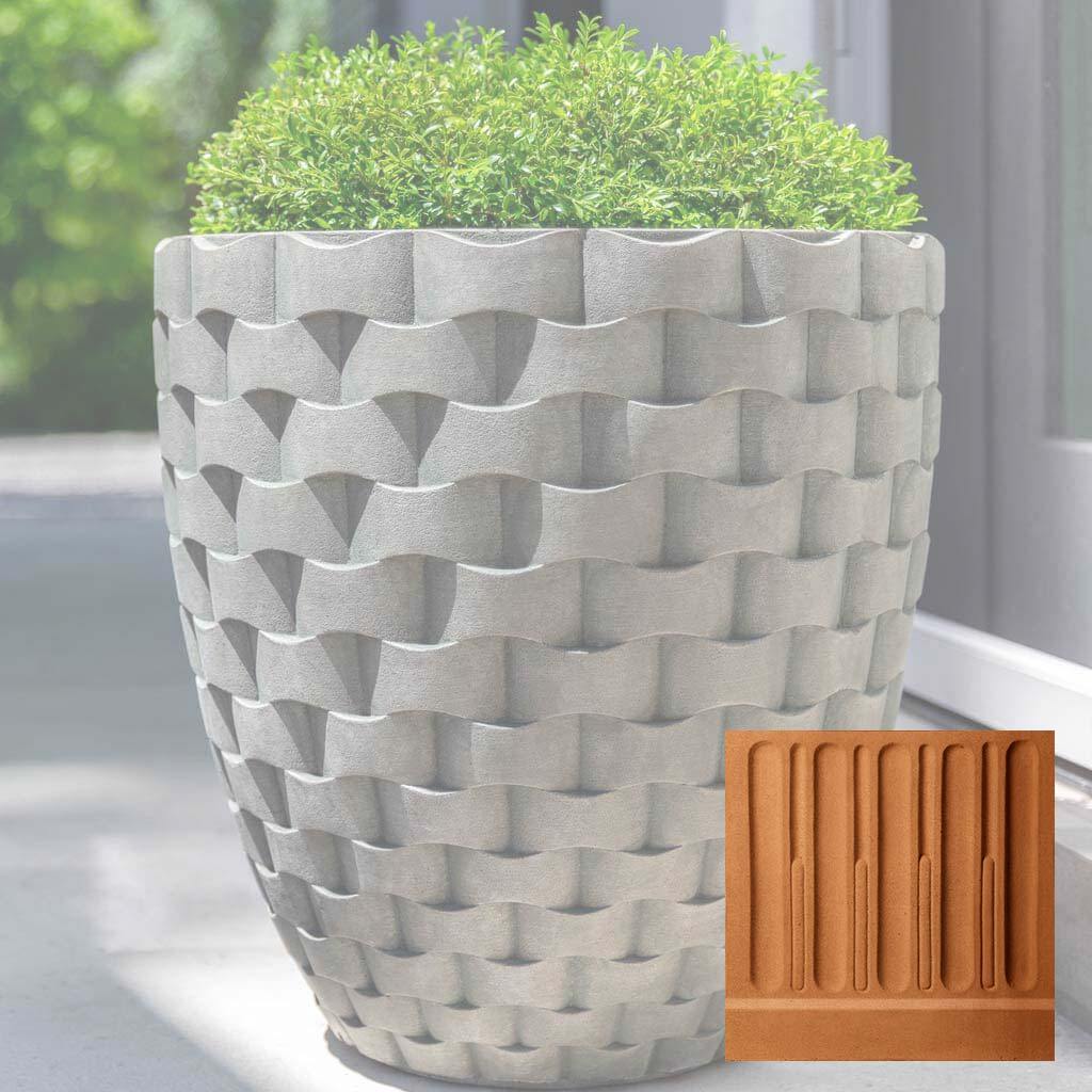 cynthia rowley indoor outdoor planter Campania M Weave Tall Round Planter - P-792