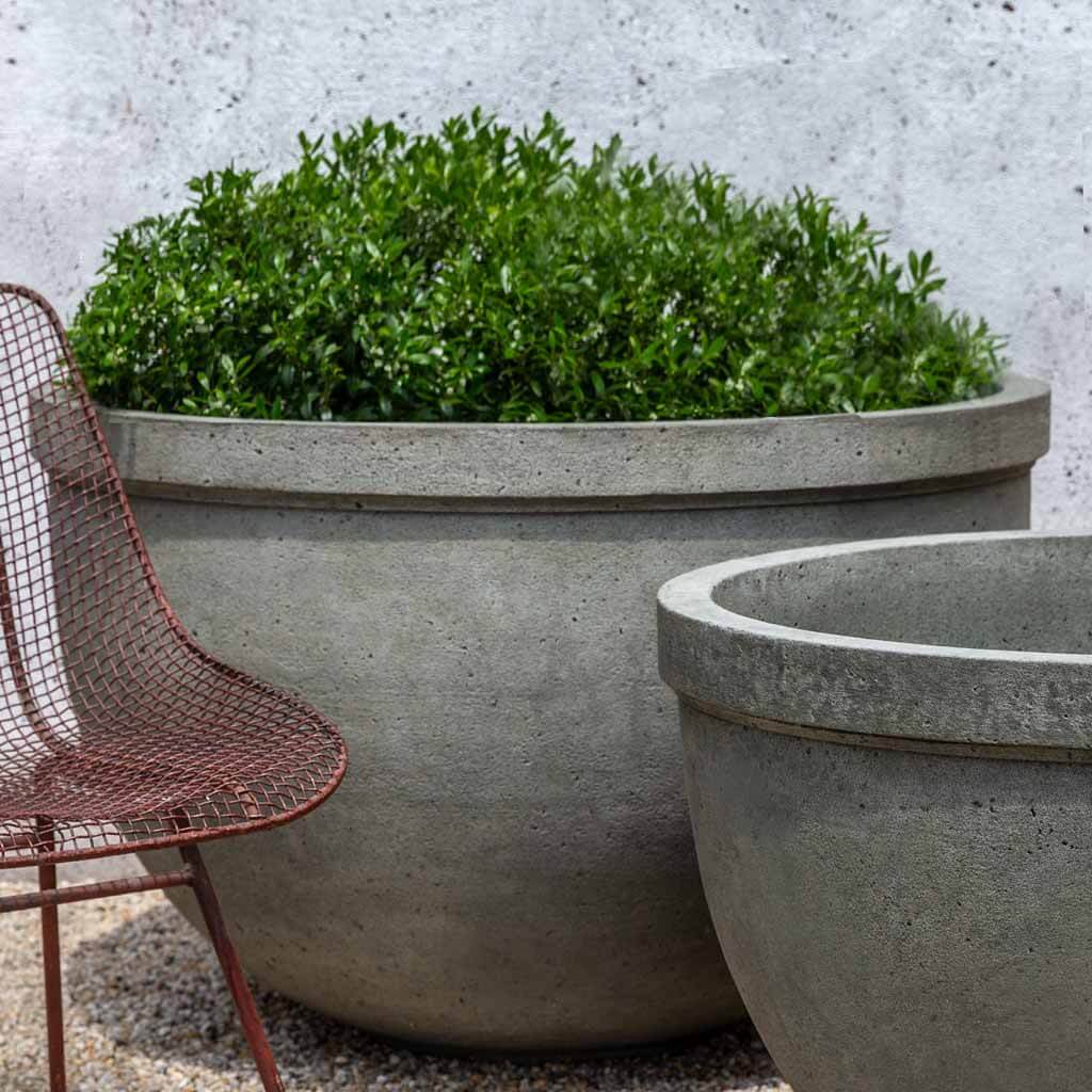 large bowl planter pots Campania International Huntington Bowl Planter Alpine Stone / Large