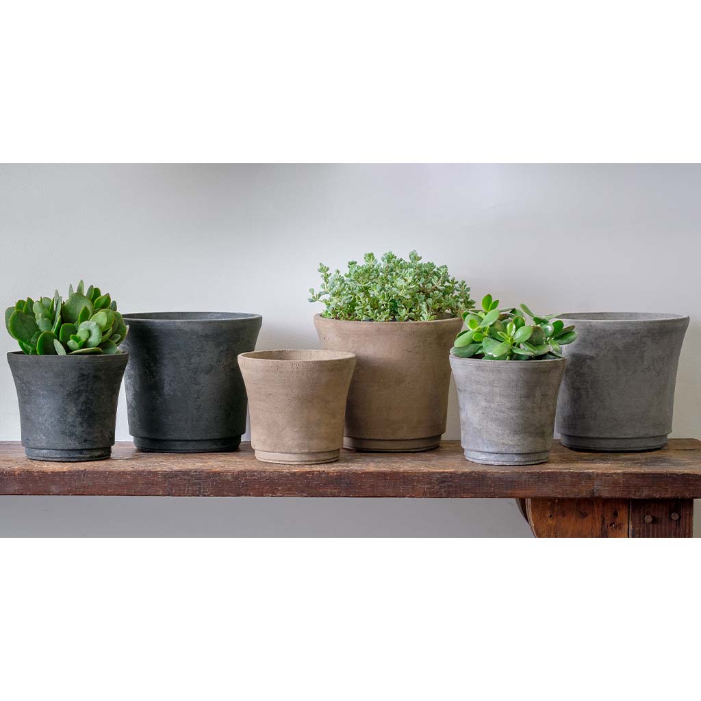 terrace plant pots Cloche Planter - Wide - Grey | Campania International | Fountains & Outdoor Decor