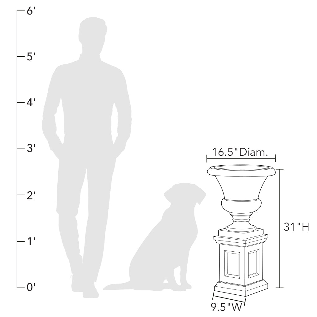 Mt. Airy Urn w/ Low Lenox Pedestal