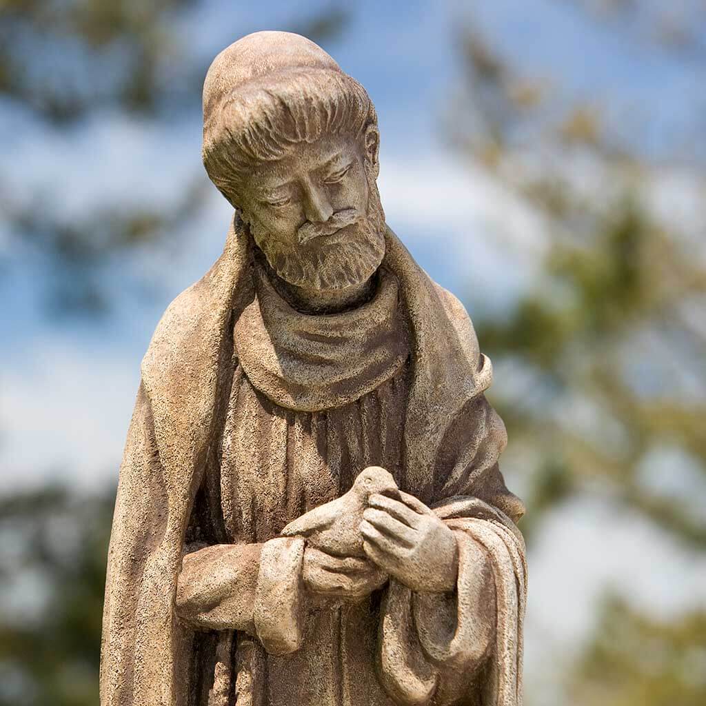 Campania International St. Francis with Baby Bird Statue
