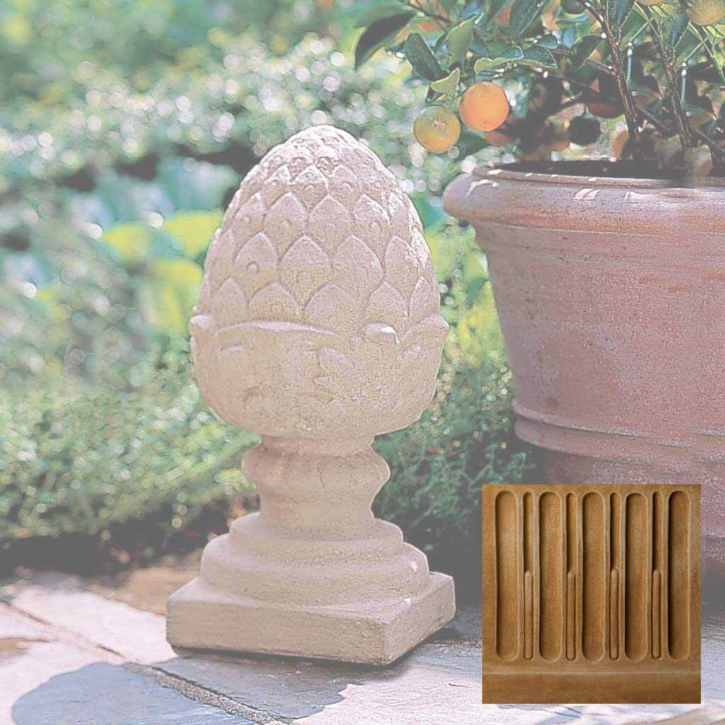 pineapple planter outdoor Campania International Pineapple Travertine Small Finial Statue