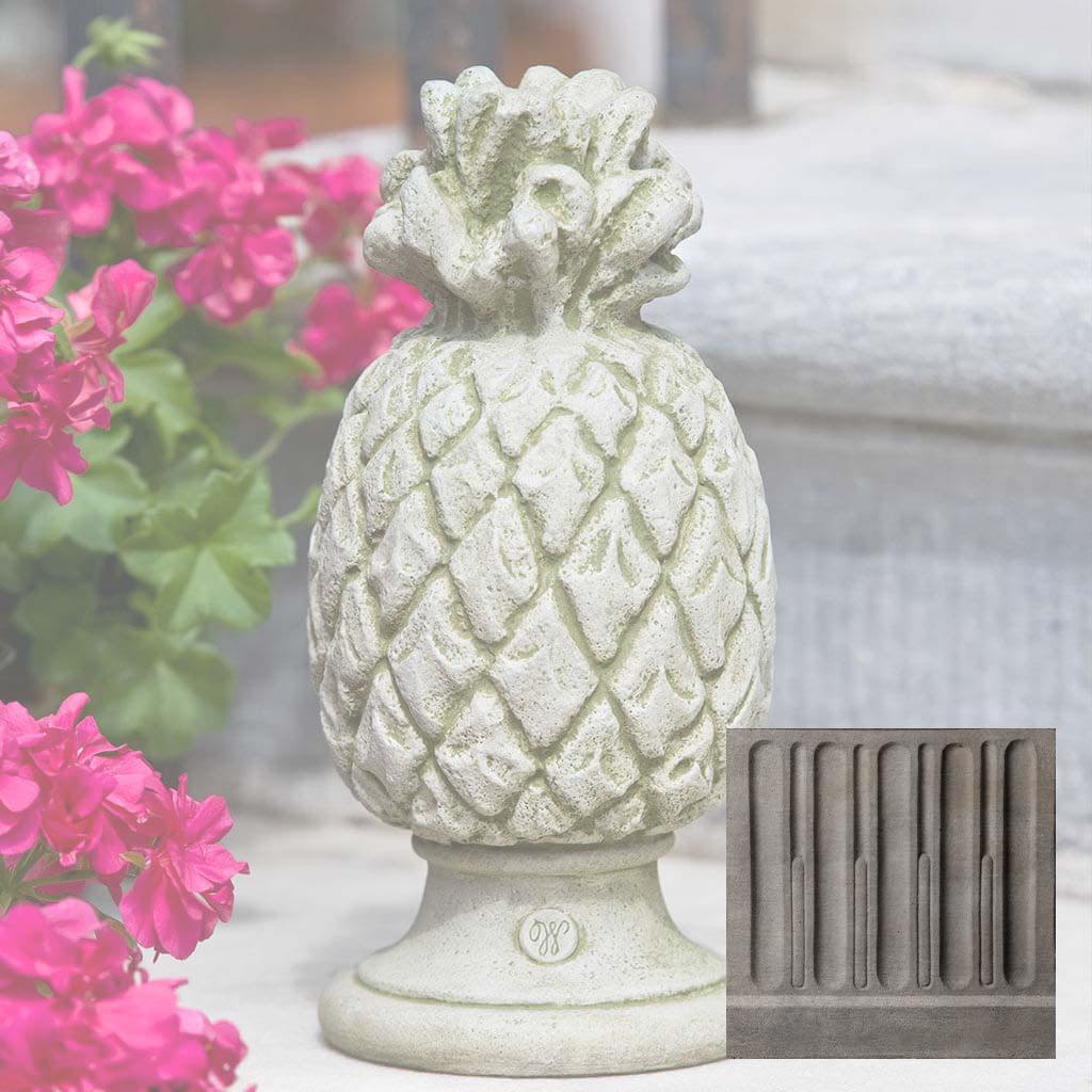 pineapple outdoor planter Campania International Williamsburg Pineapple Finial Cast Stone Garden Statue Lead Antique